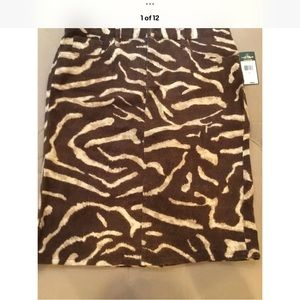 Ralph Lauren Women Animal Print Skirt Size 14 With Tag